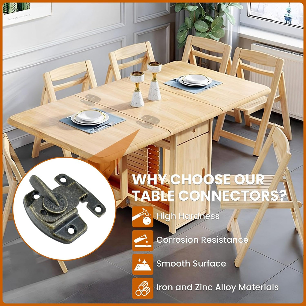6 Sets Table Leaf Latch Lock Hardware Heavy Duty Dinging Training Foldable Table