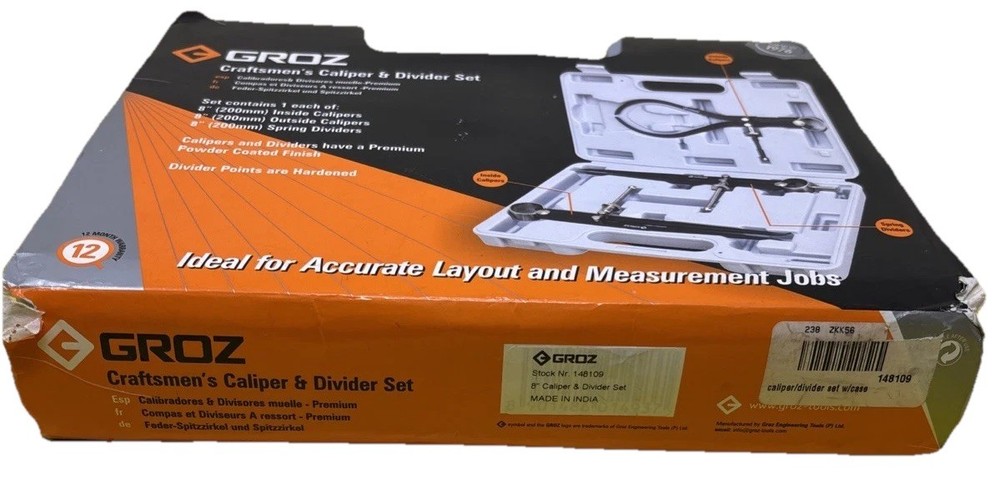 Groz Caliper and Divider Set With Case