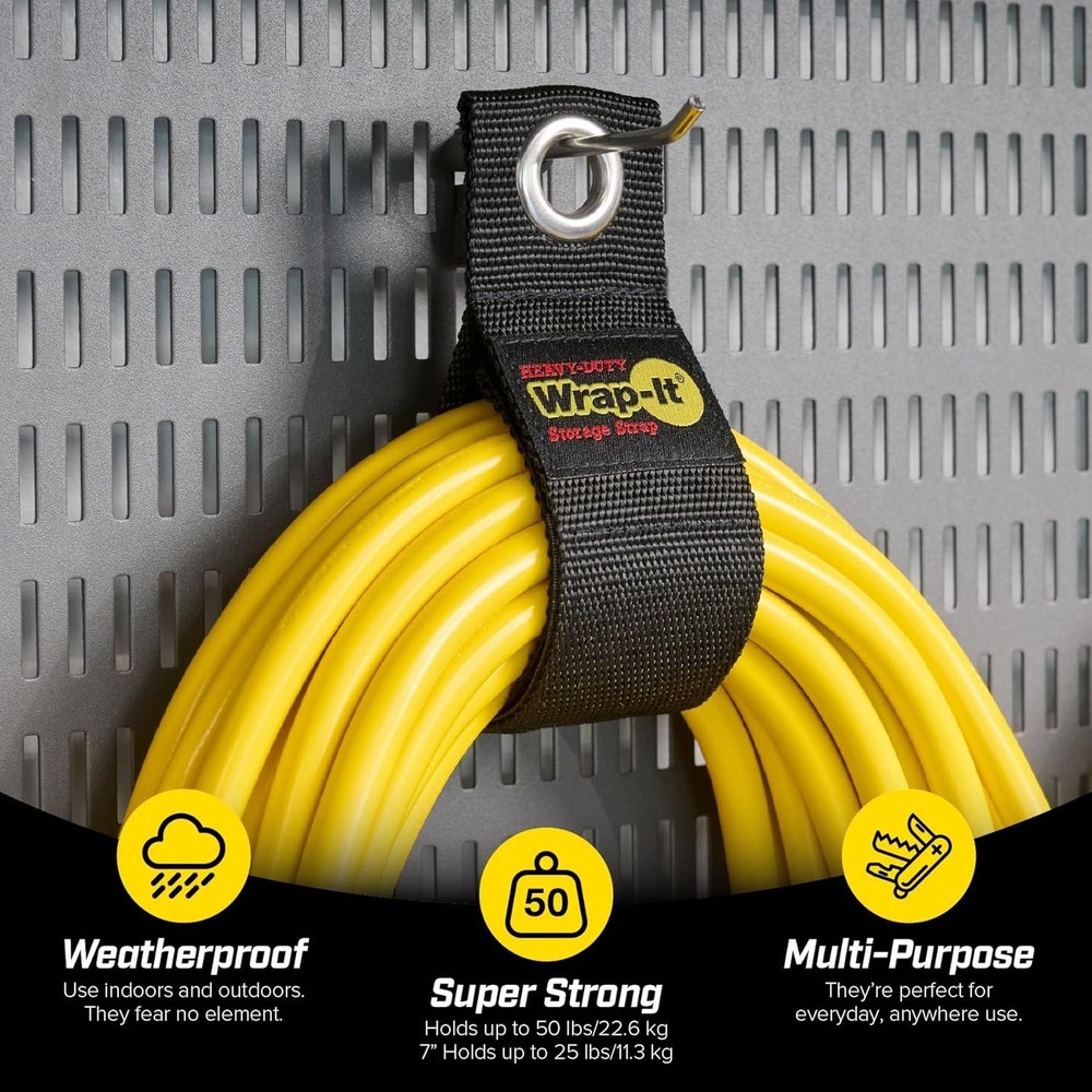 Powerful 6-Pack Heavy-Duty Black Straps - Secure Your Cords & Tools Effortlessly