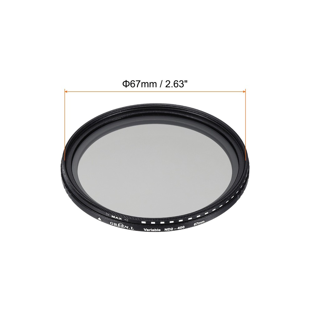 ND2-400 Lens Filter Variable Neutral Density Lens Filter 67mm 2 Pcs