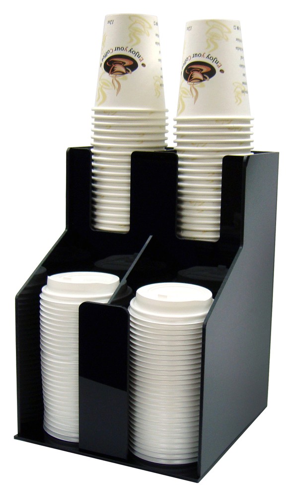 Cup & Lid Organizer, 2 Tiers, 2 Stacks (4 Each)