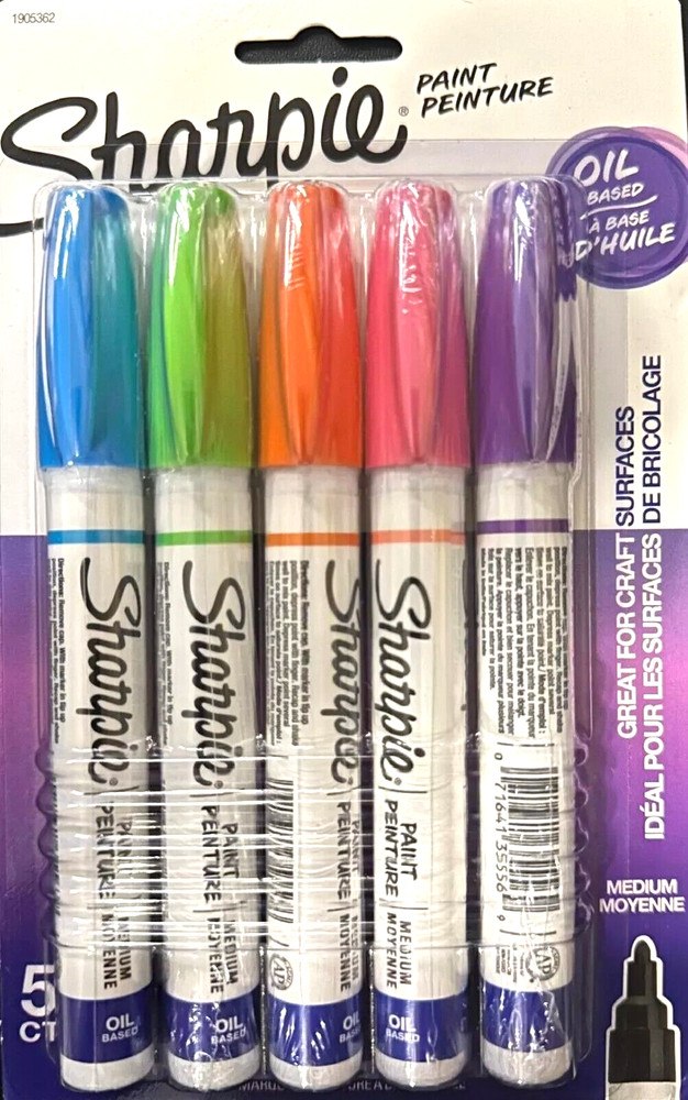 Sharpie Oil-Based Medium Point Paint Marker, Fashion Assorted, 5 Pack