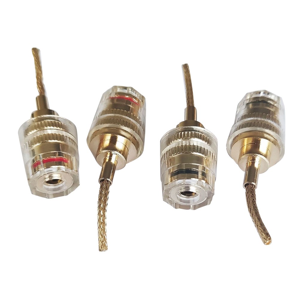 4Pcs 4mm HIFI Cable Banana Adapter Plug Socket Pin Interface(2mm) Connector