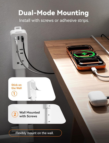 Blueera Electrical Outlet Extender Stick Features USB-C, 2 USB-A, 2AC 2 Pack