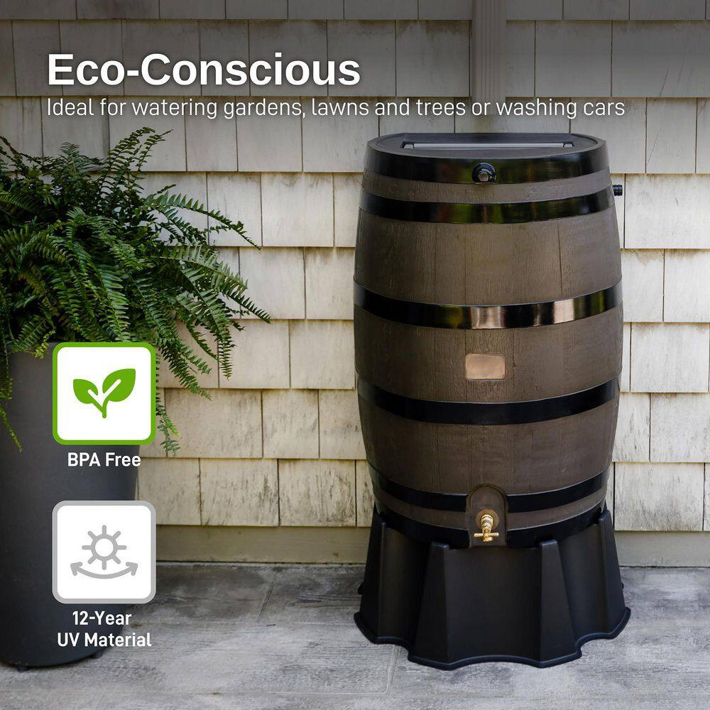 50 Gal. Rain Collection Accessory Barrel Black Stand