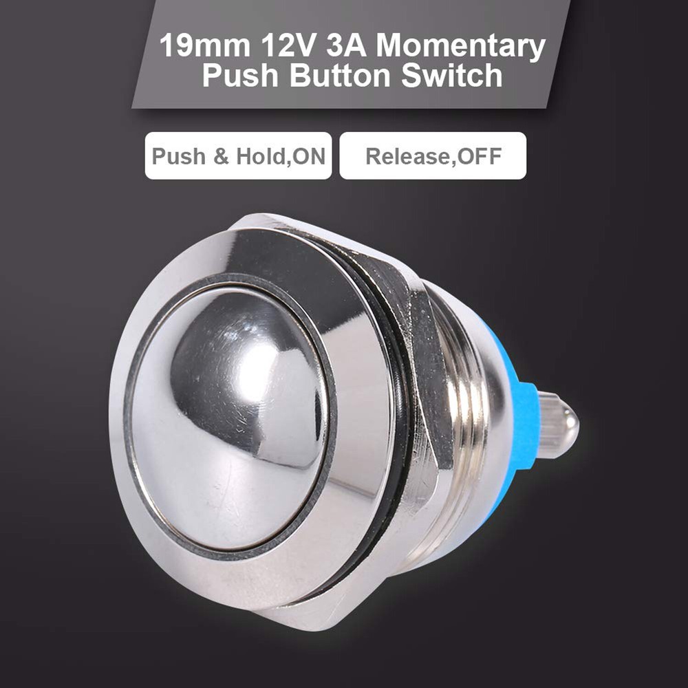 5pcs Momentary Push Button Switch 19mm Horn Button Switch with Screw Terminal