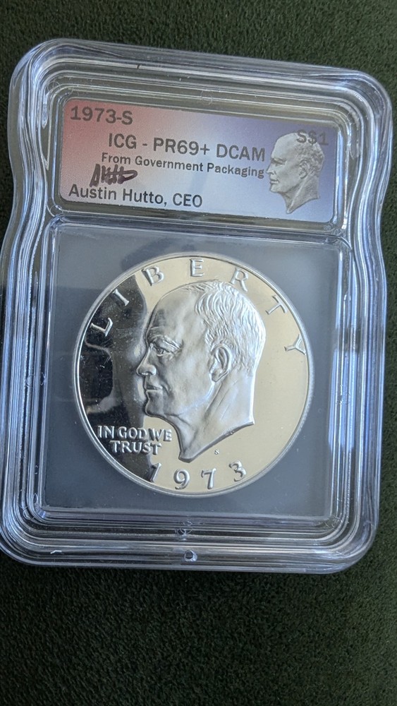 1973-S Eisenhower DCAM Silver Dollar MS69+
