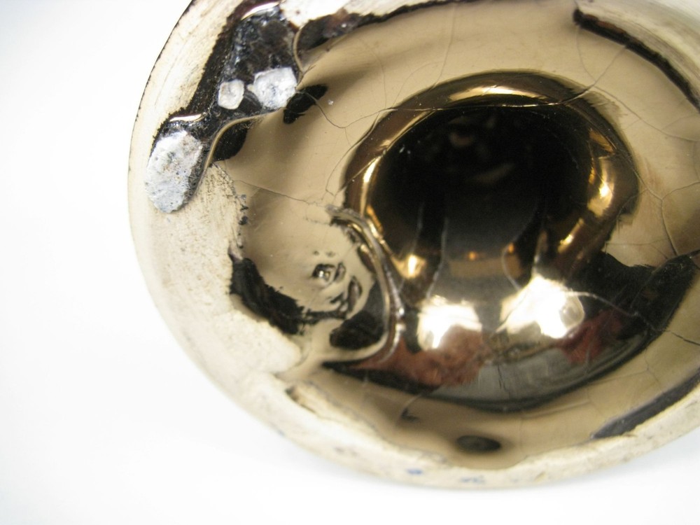 Handcrafted Ceramic Vase Scroll Design Hebrew Letter Brass Base