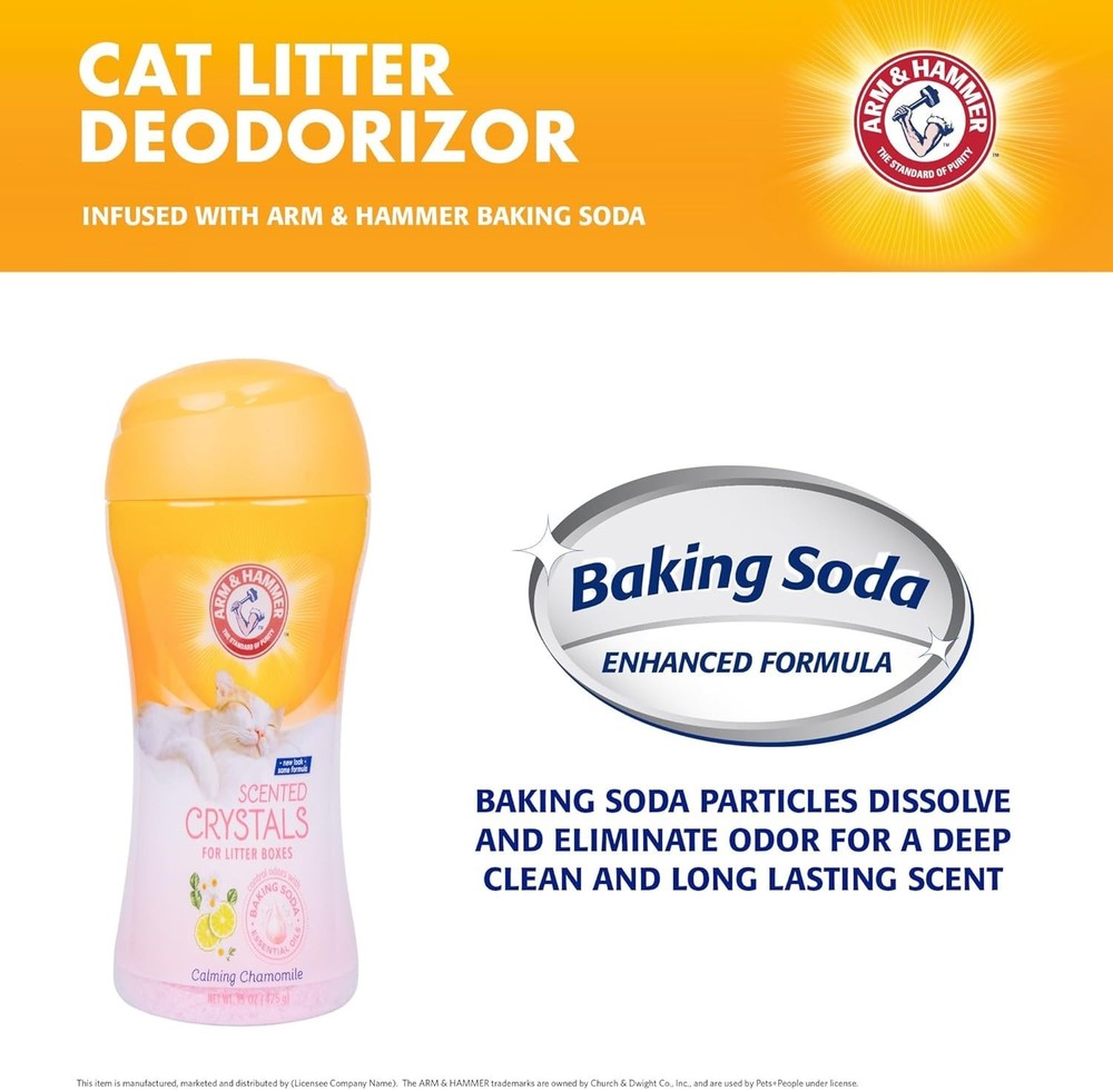 Calming Chamomile Scented Crystals for Litter Boxes, 15 Oz Deodorizing Solution