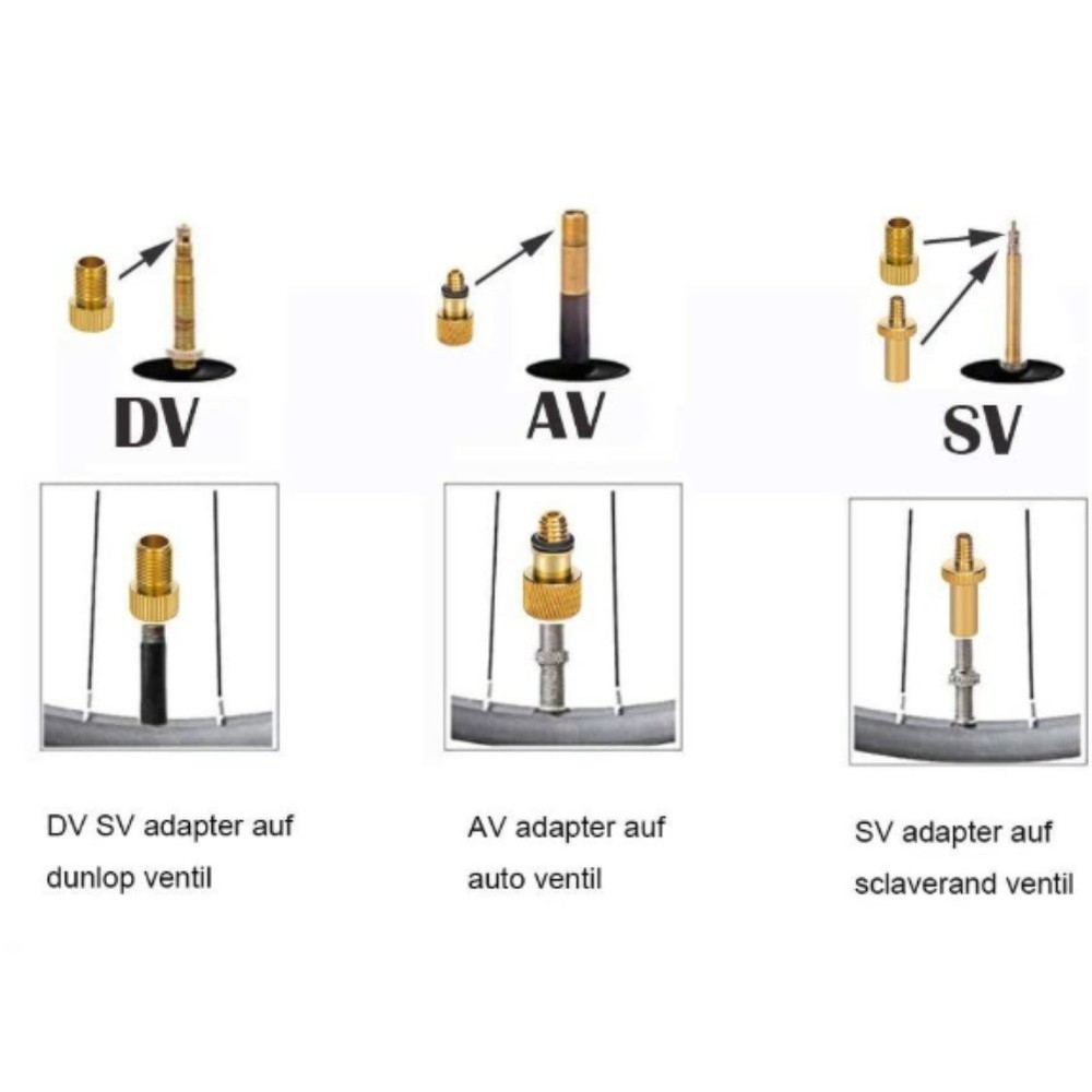 Bicycle Valve Adapter Pack 10pcs Compatible with Various Inflatable Valves