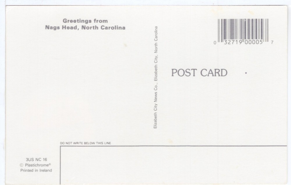 GREETINGS FROM NAGS HEAD, N.C. - PC3418