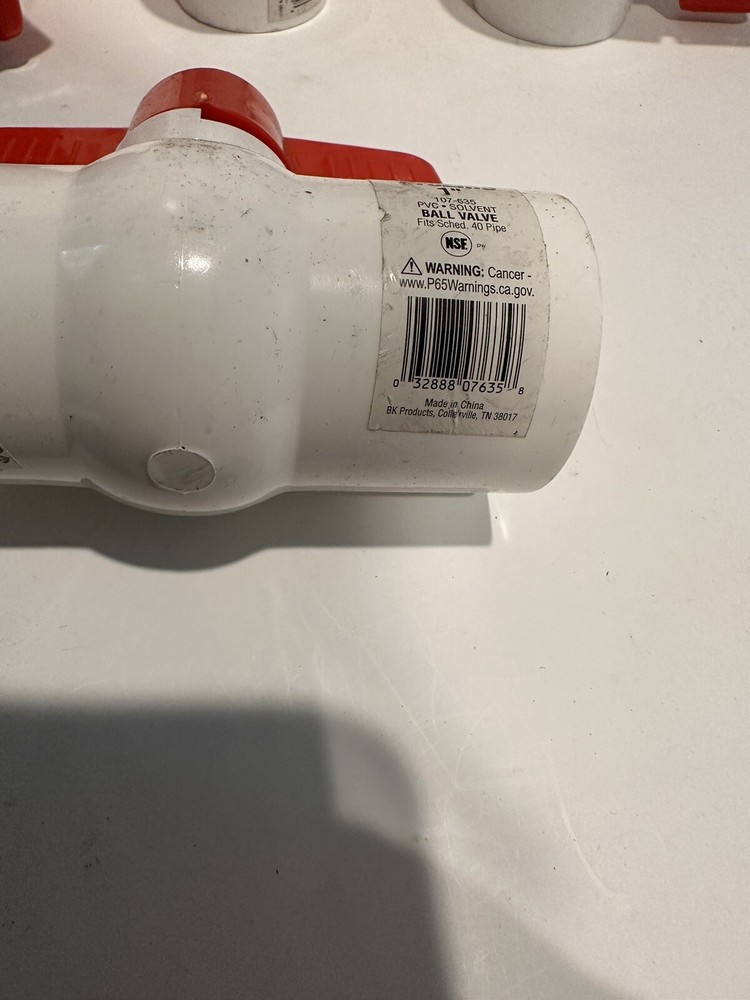 10 PVC Ball Valves 1" Solvent slip socket