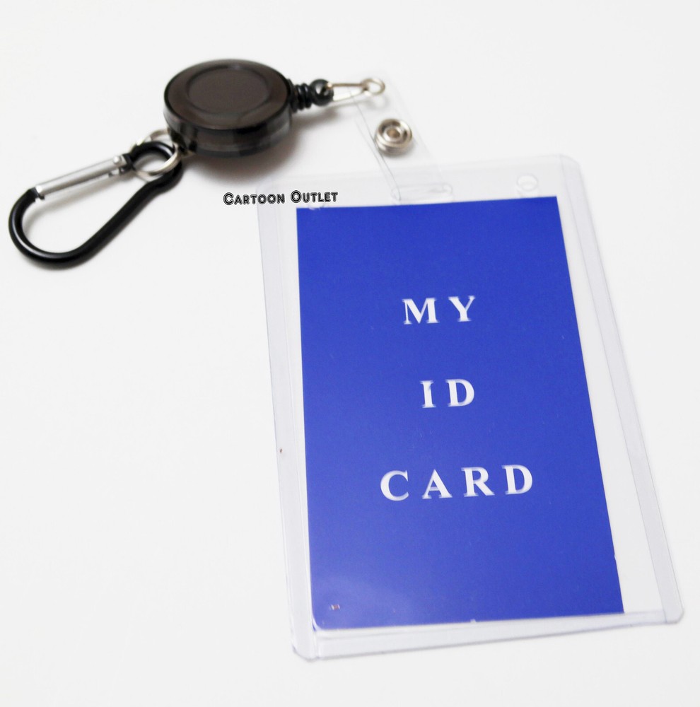 12 Retractable Clip Key Chain Ring ID Holder Black