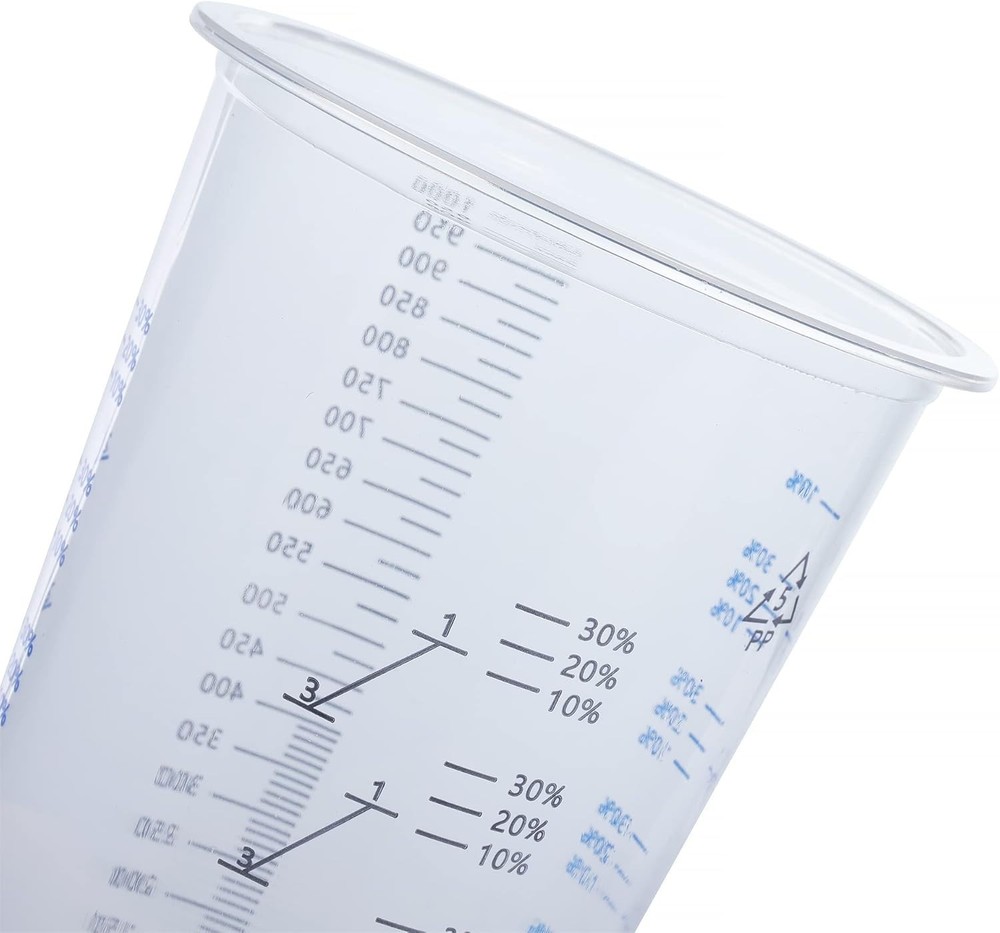 32oz.(1000ml) Disposable Flexible Clear Graduated Plastic Mixing Cups