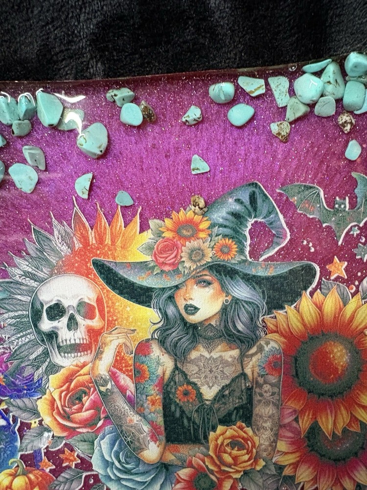 7” By 8” Witchy Turquoise Flowering Piece