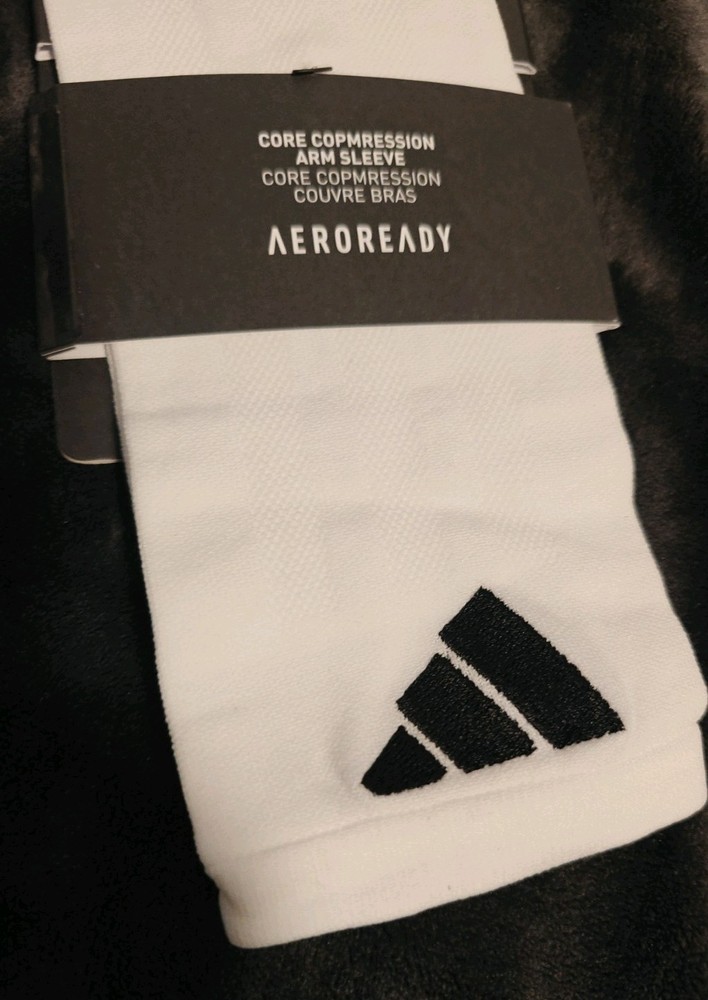 Adidas Core White Compression Arm Sleeve Single L-XL NWT