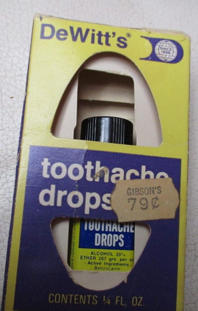 VINTAGE DeWITT'S TOOTHACHE DROPS-MINT IN BOX