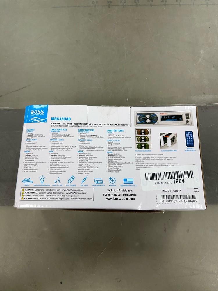 BOSS Audio High Tech Advanced Bluetooth Compatible Single DIN Marine Vehicle E 1