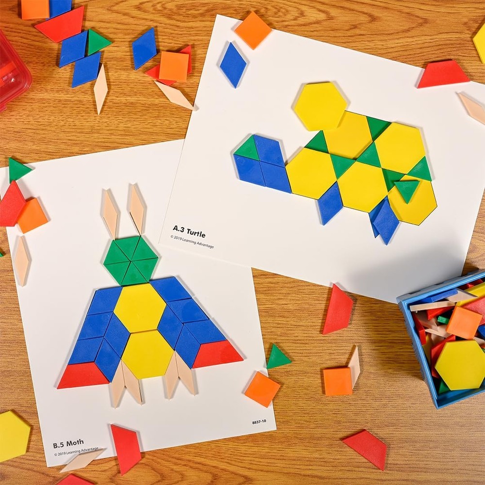 Pattern Block Activity Cards - In-Home Learning Activity for Early Math & Geo...