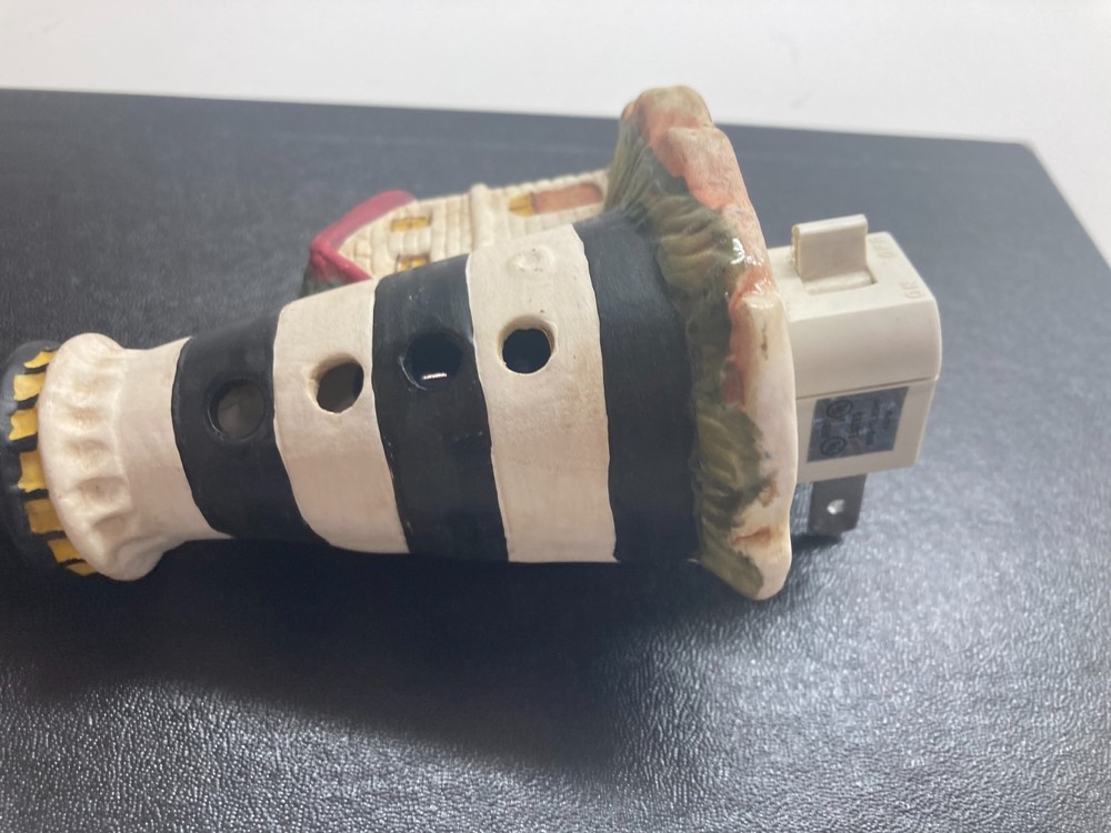 NIGHT LIGHT English Cottage LIGHTHOUSE Tall Plug in Ceramic