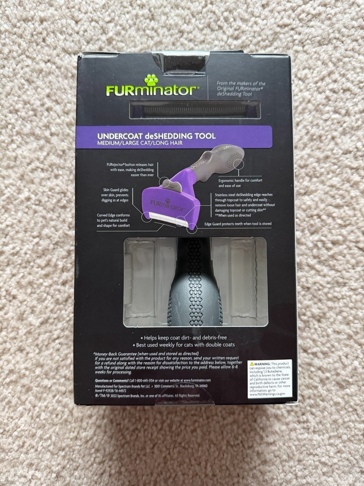 FURminator UNDERCOAT deSHEDDING TOOL for Medium/Large Cat Long Hair.