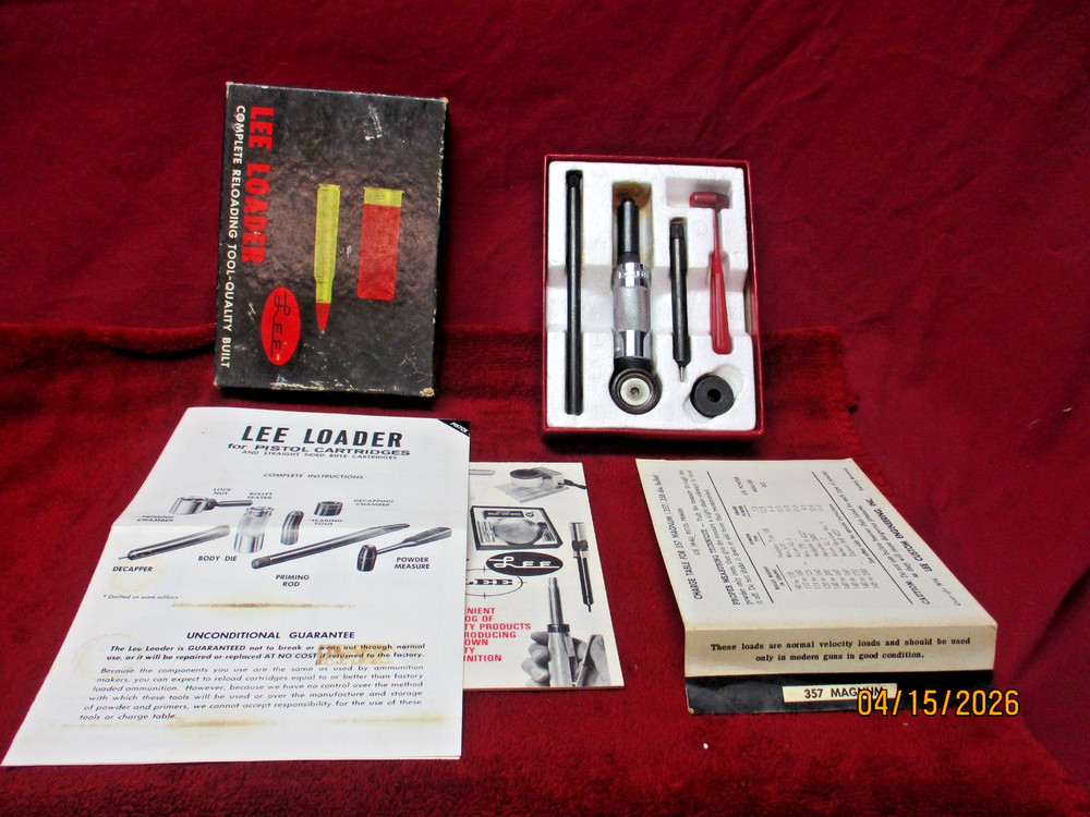 1970's LEE Loader 357 Magnum Hand Reloading Set