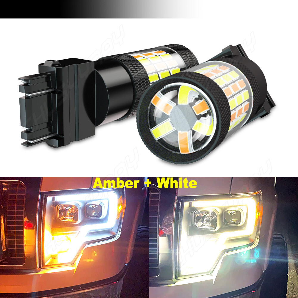 For Chevy Silverado1500 2500 White/Amber Switchback LED Turn Signal Light Bulb 4
