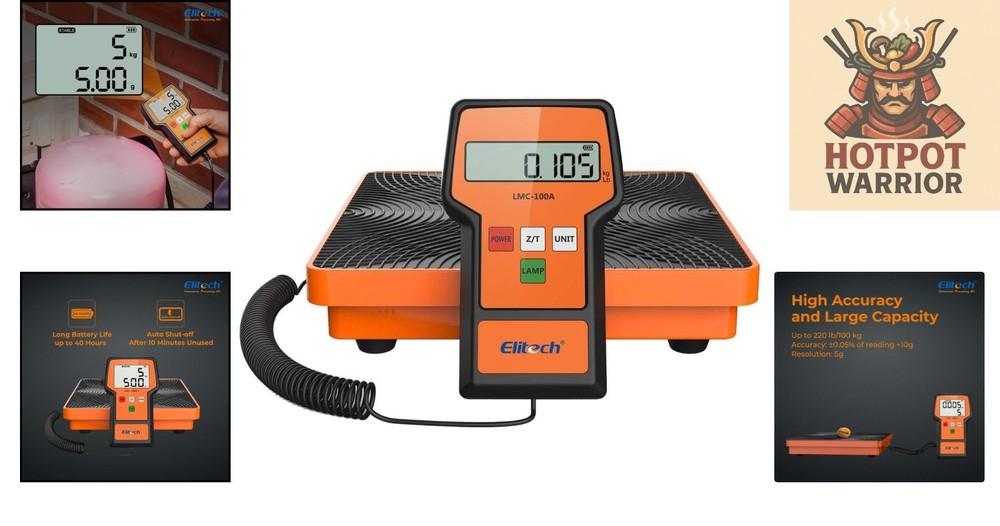 Portable 220Lbs Freon Charging Scale with Extra Large Display & Expert Support