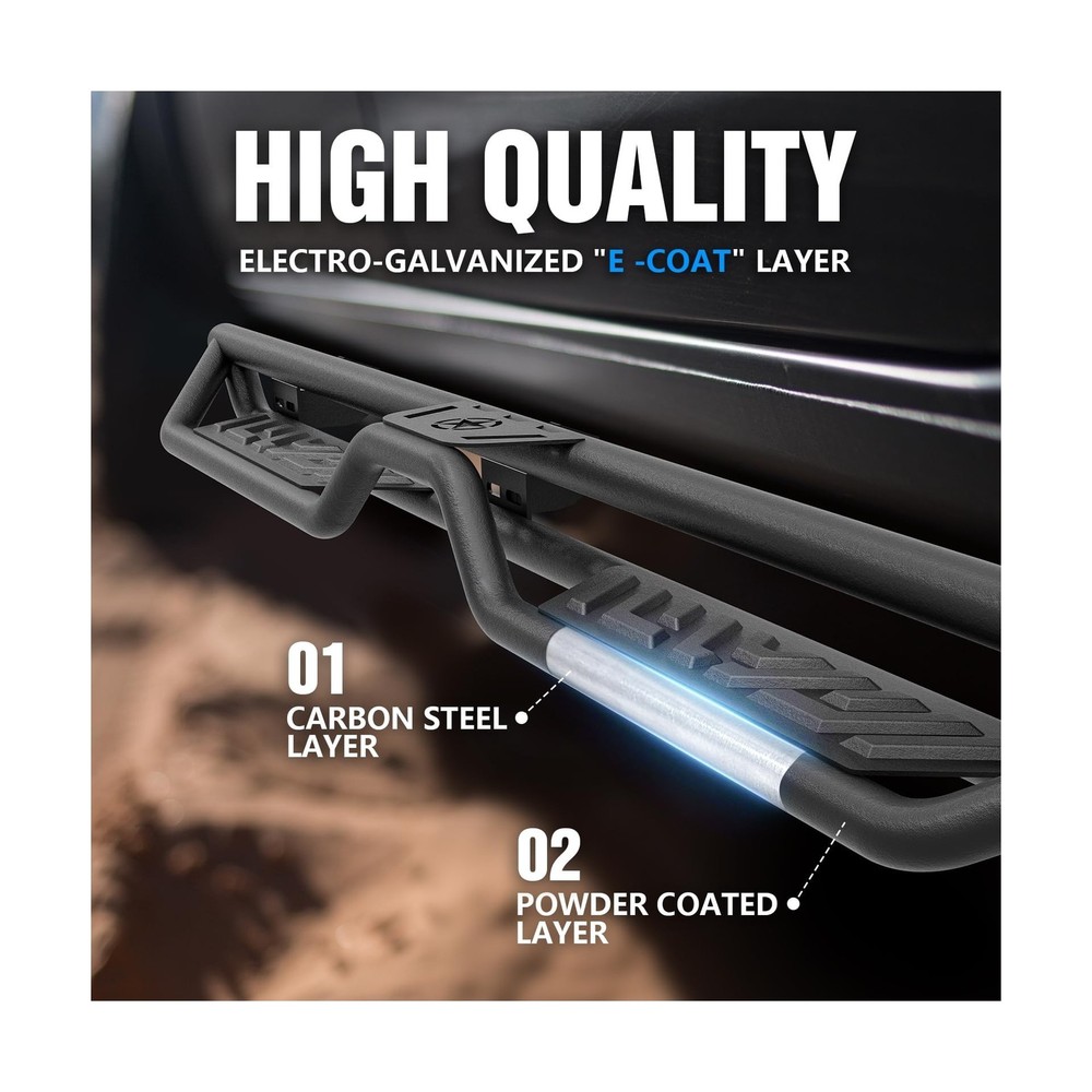 Double Cab Running Boards Side Steps Compatible for 2019-2026 Chevy Silverado...