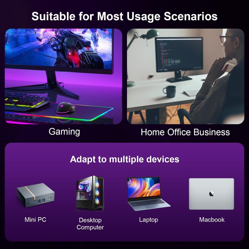 Wired Gaming Mouse - USB Computer Corded Mice with 7200DPI, 7-Button Programm...