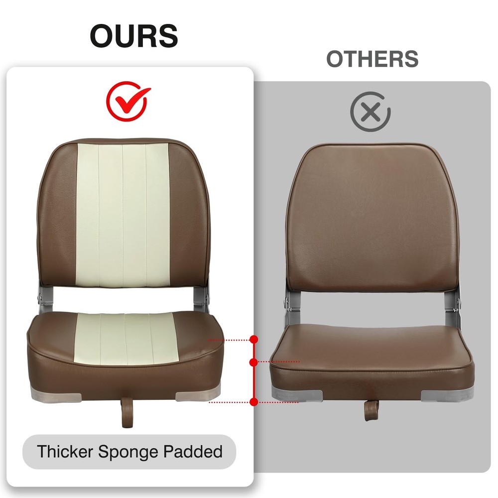 Leader Accessories Classic Low Back Folding Boat Seat
