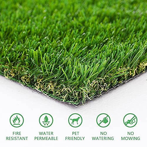 Natural Artificial Grass Turf 4 FT x 6 FT, Customized Sizes Thick 4FTx 6FT
