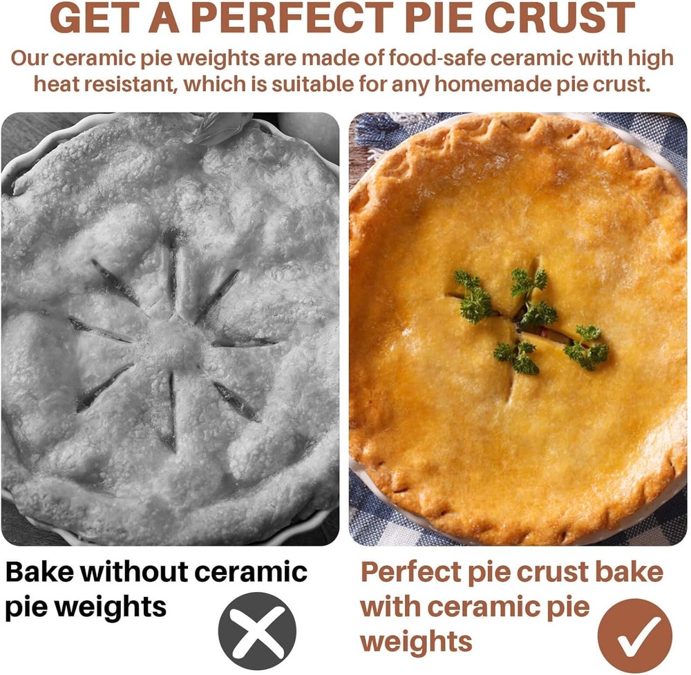 Sukh 1LB Pie Weights for Baking - Crust Ceramic 0.39 inch, White