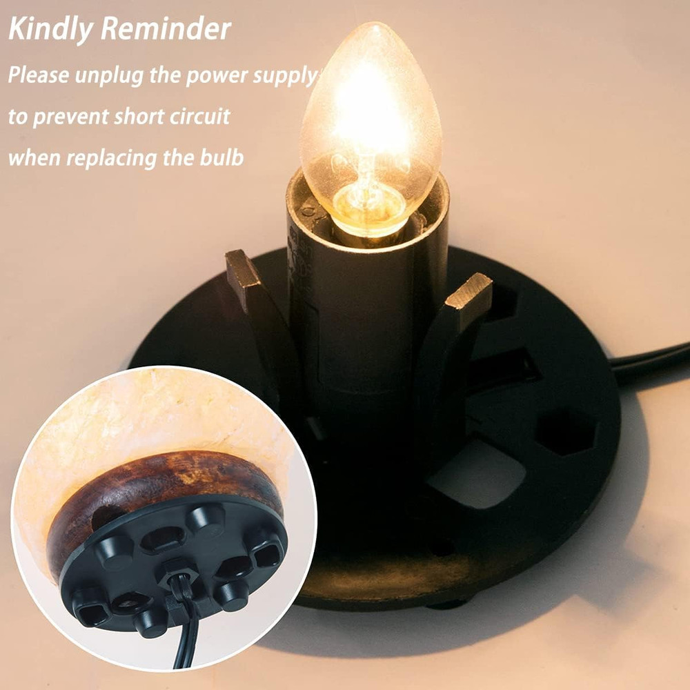 Himalayan Salt Lamp Cord Replacement with Dimmer Switch(2-Pack) and E12 Halogen