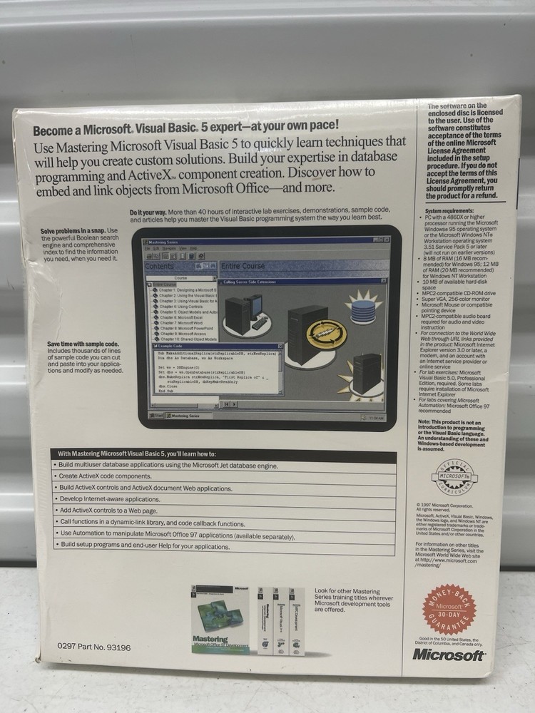 Mastering Microsoft Visual Basic 5 CD-ROM (1997) — Sealed, New in Box