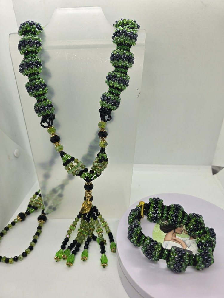 Set de collar e idde Orisha OGGUN Deluxe Tejido