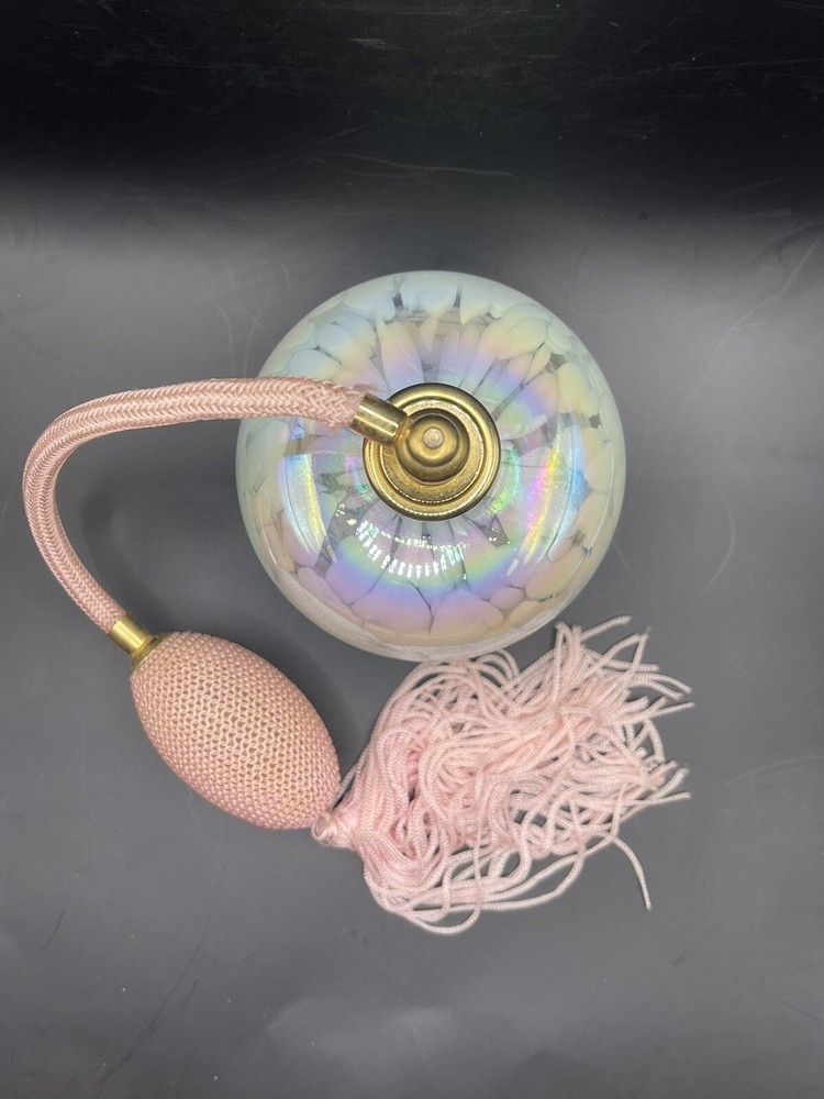 Murano Style Iridescent Glass Perfume Bottle With Atomizers