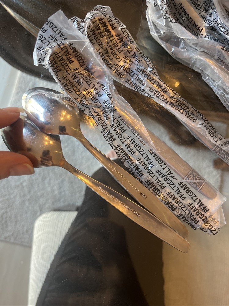 Haddon Hall MCM Modern Stainless Silverware Flatware Teaspoons Japan 4 Sets Of 4
