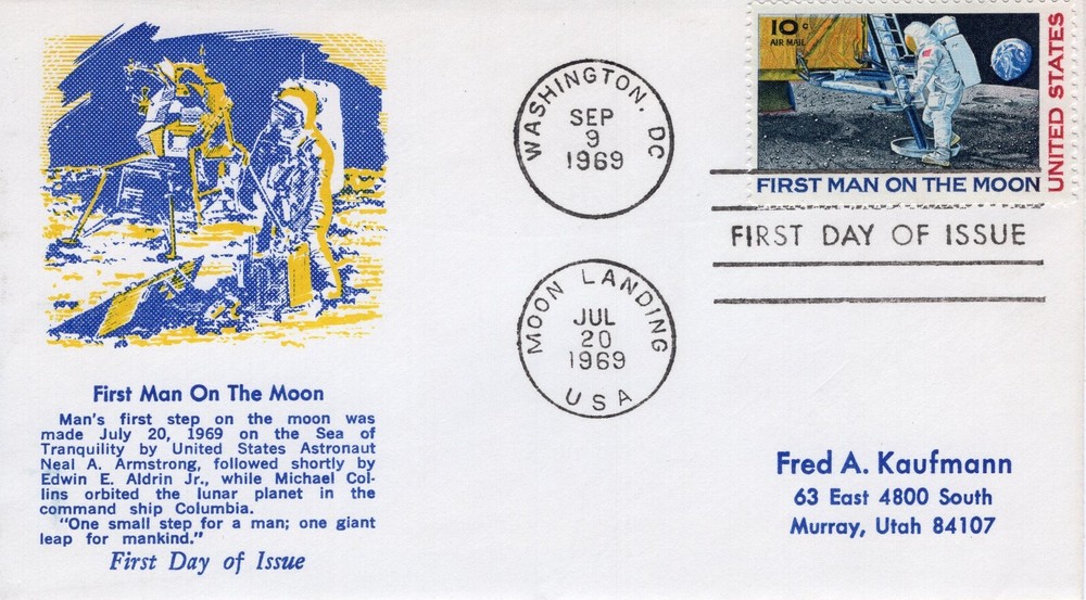 FIRST MAN ON THE MOON, WASHINGTON, DC  1969 FDC6372