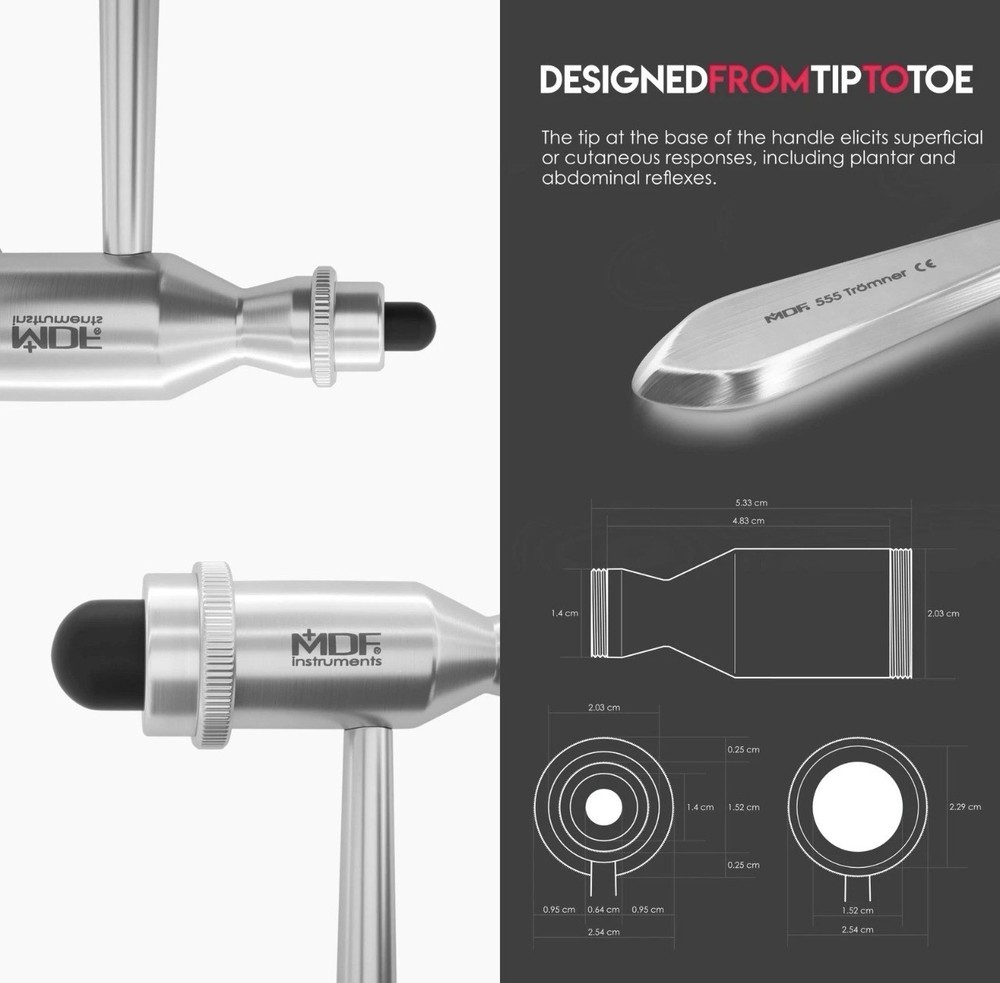 MDF Instruments, Tromner Neurological Reflex Hammer with Pointed tip Handle ...