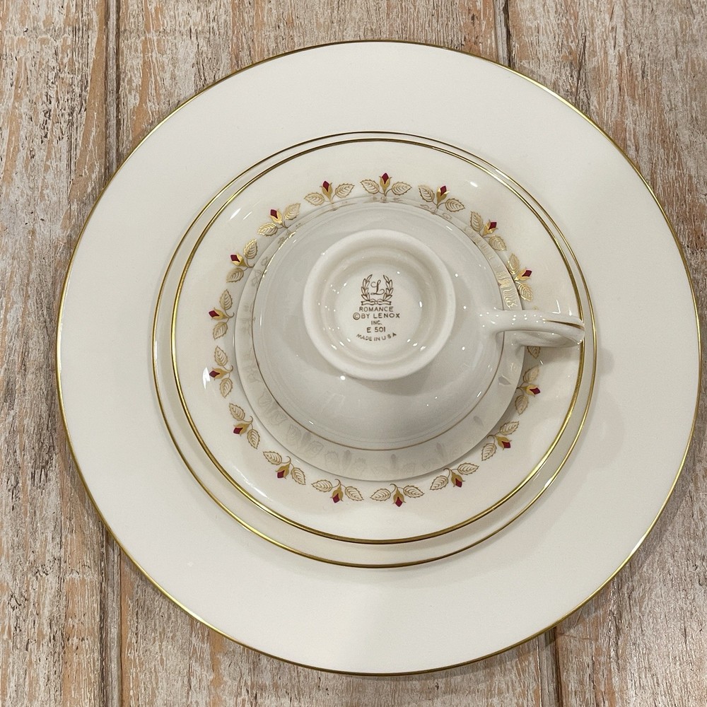 Vintage Retired Lenox Romance 4 Piece Place Setting