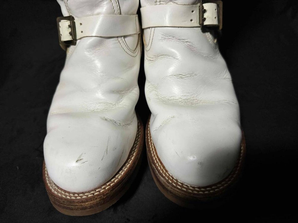 MADE in GM Japan Boots Leather White Engineer Boots Size 8.5