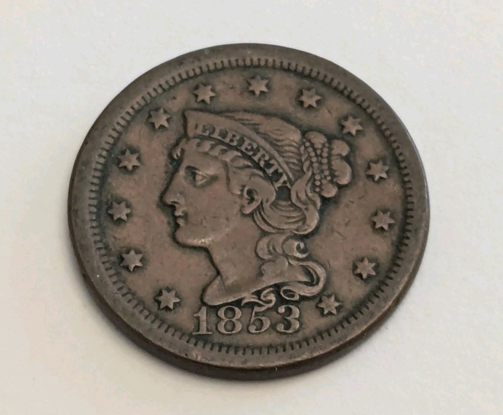 1853 Braided Hair Large Cent