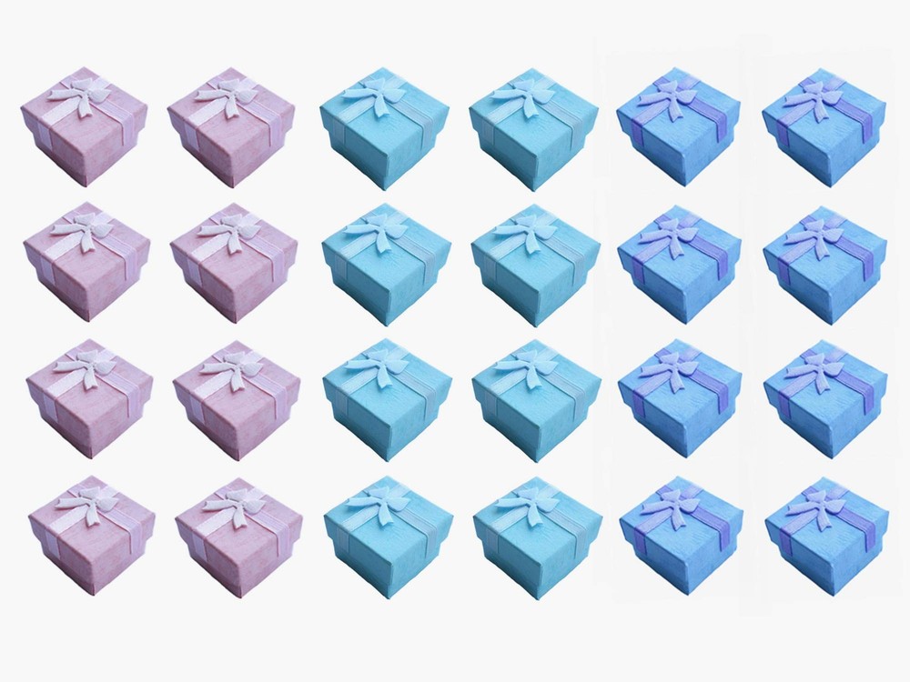 24 Pcs Ring Box Small Gift Boxes Sturdy Cardboard Cube Box for Jewelry Pendan...