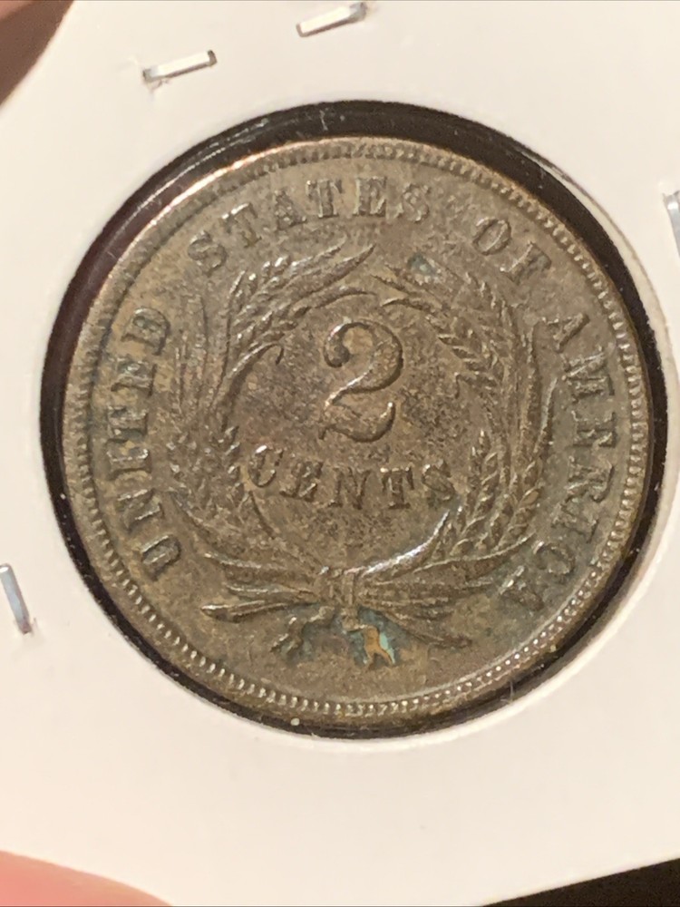 1865 Two Cent Piece 2c Better Grade XF Details