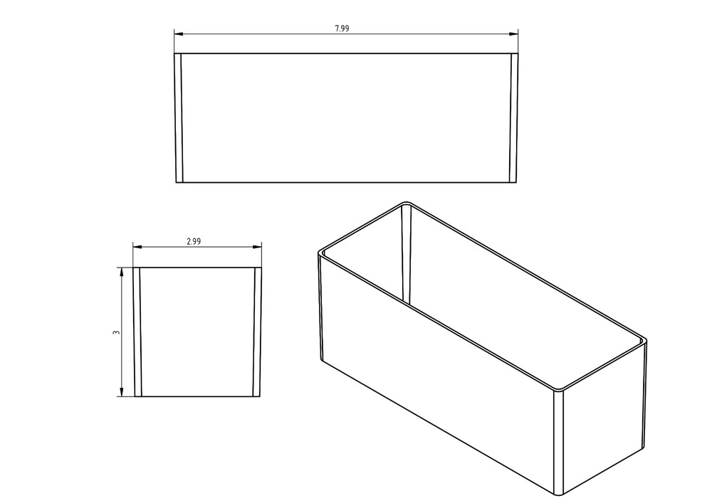 24pc 3x8" Drawer Organizer Bins Modular Storage Hardware Craft Toolbox