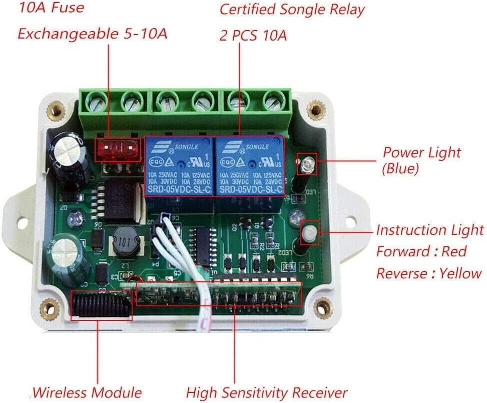 Compact DC Motor Controller Kit with Wireless Remote - For Automation & DIY