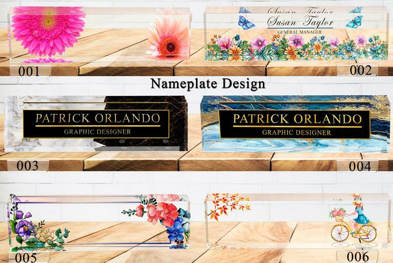 Acrylic Desk Personalized Name Plate for Custom Office Decor