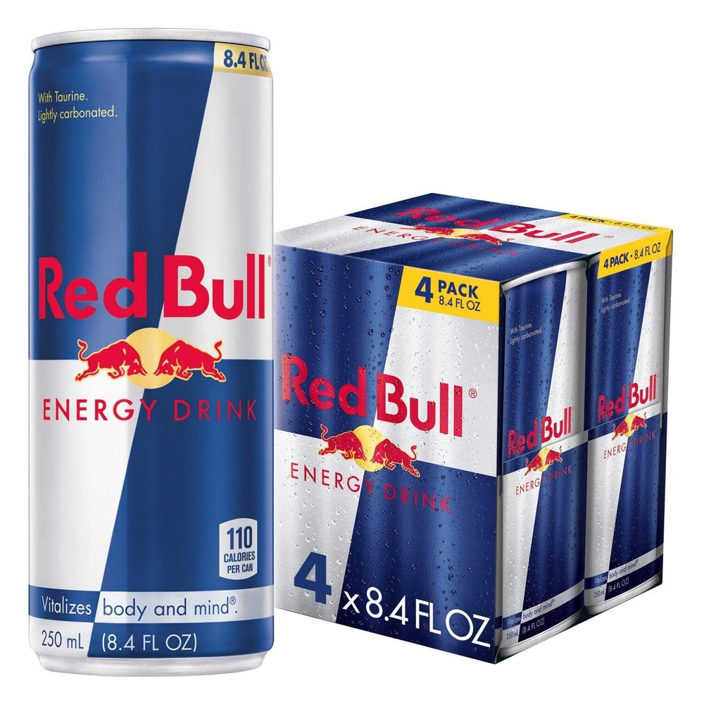 Red Bull Energy Drink, 8.4 Fl Oz Cans, 4 Pack