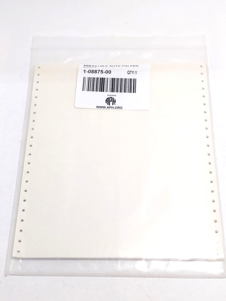 Braillable Labels, Pin-Fed Label Sheets: 8.5 x 11 Inches, 30 Continuous Sheets